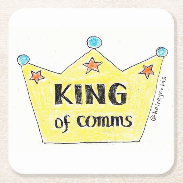 König von comms Untersetzer/beermat Rechteckiger Pappuntersetzer (Vorderseite)