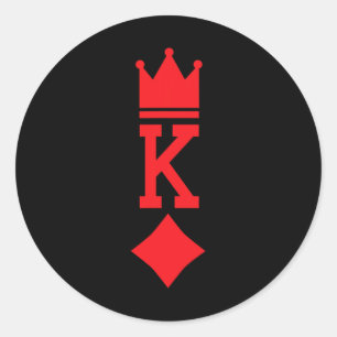 König von Diamanten Kartenspielen Halloween-Kostüm Runder Aufkleber