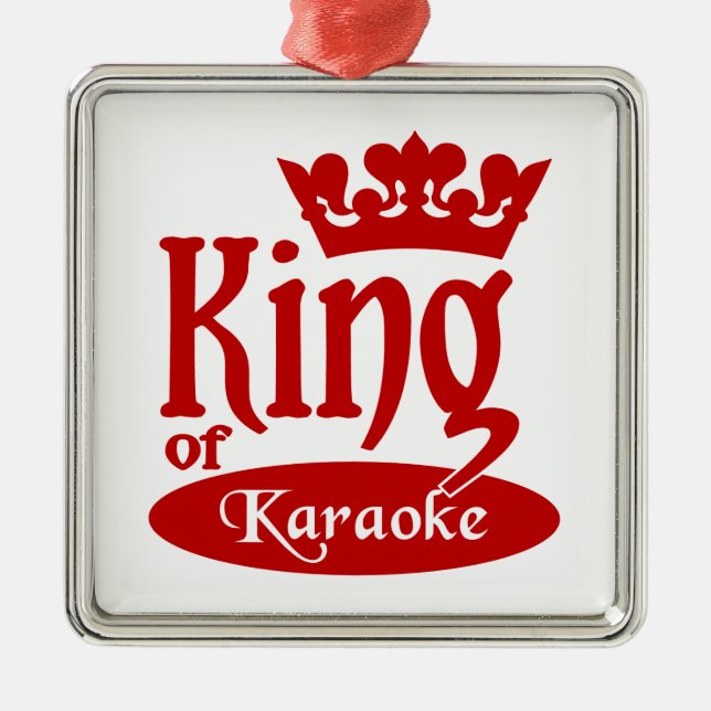 König von Karaoke Silbernes Ornament (Vorne)