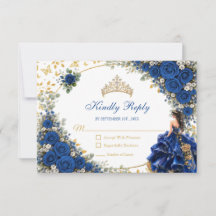 Königblaue goldene Butterfly Quinceañera