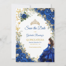 Königblaue goldene Schmetterlinge Quinceañera
