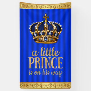 Königblaue Prinzenkrone Junge Prinz Baby Shower Banner