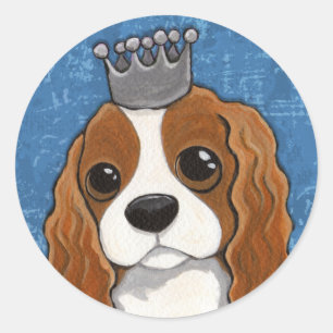 Königcharles Spaniel-Hundeillustration Runder Aufkleber