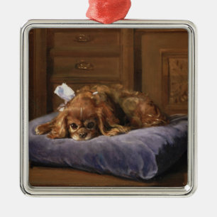 Königcharles Spaniel Ornament Aus Metall