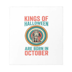 Könige des Halloween-Oktober-Geburtstags-Vintage-S Notizblock