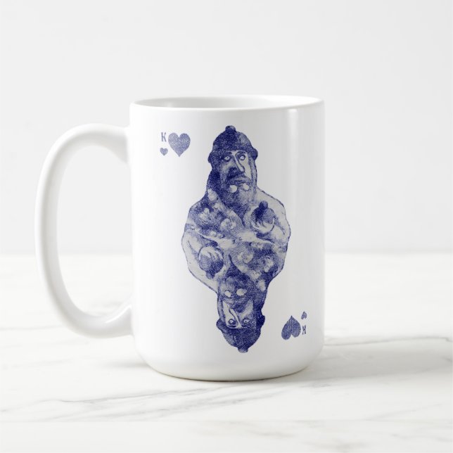 Könige gehören zu den Anzügen eines Kartendecks. Kaffeetasse (Links)