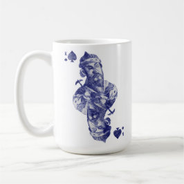 Könige gehören zu den Anzügen eines Kartendecks. Kaffeetasse