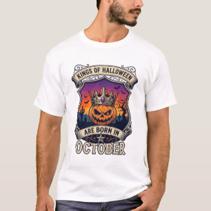 Könige Halloween Werden Im Oktober Krone Kürbis Fl T-Shirt