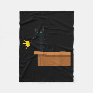 Könige protestieren lustige schwarze Katze, die Kr Fleecedecke