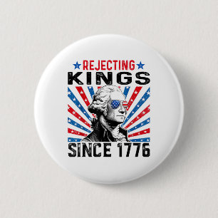 Könige seit 1776 ablehnen Bedrängte USA-Flagge Vin Button