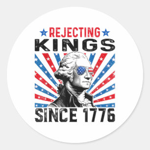 Könige seit 1776 ablehnen Bedrängte USA-Flagge Vin Runder Aufkleber