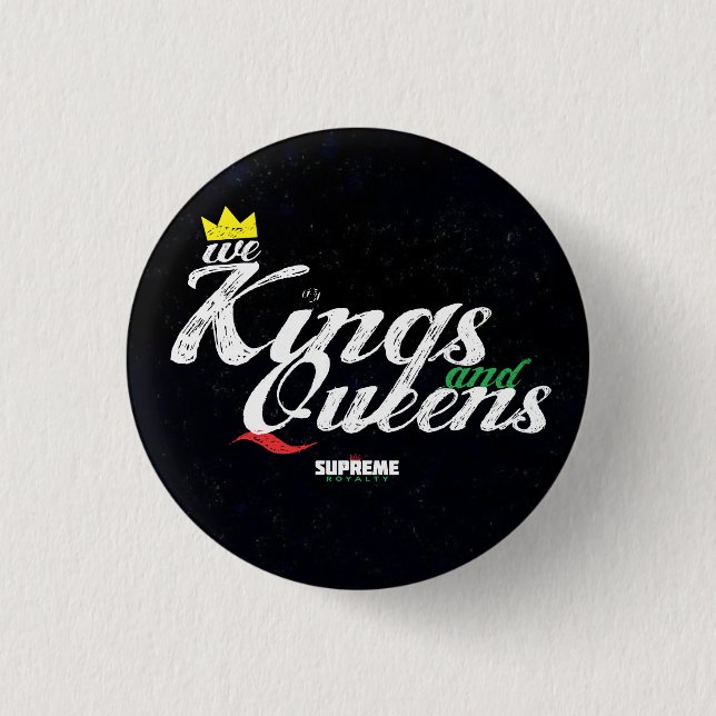 Könige und Queens-Knopf (Pan-Tri Farbe) Button (Vorderseite)