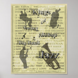 Könige von Swing Bebop Big Band Jazz Poster Print