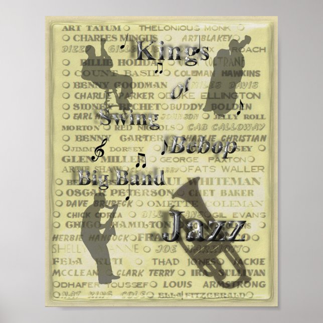 Könige von Swing Bebop Big Band Jazz Poster Print (Vorne)