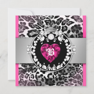 Königin 311-Leopard-Tique von Herz-Bonbon 16 Einladung