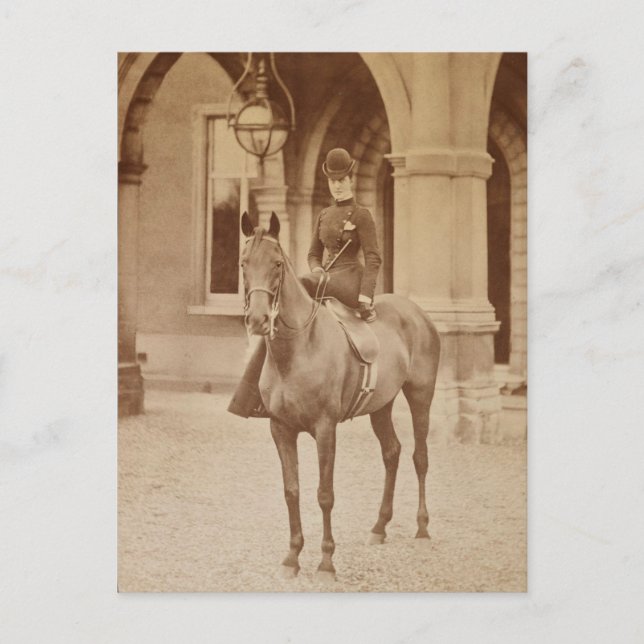 Königin Alexandra auf Pferderückseite in den 1870e Postkarte (Vorderseite)