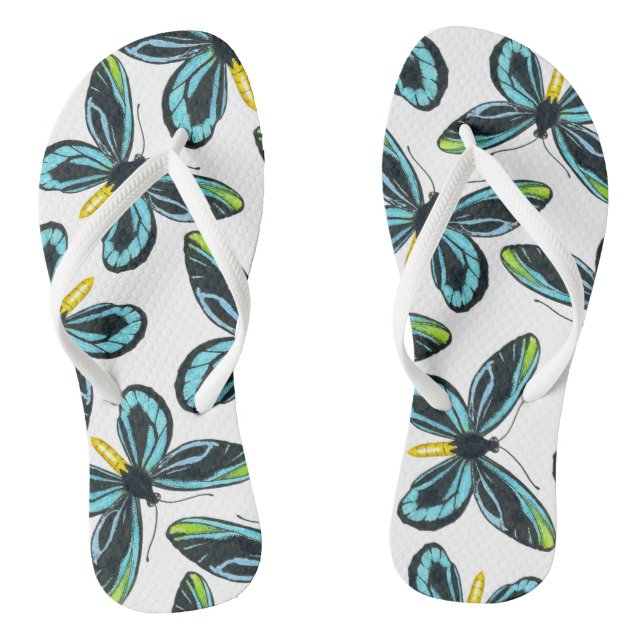 Königin Alexandras Vogelschmetterlingsmuster Flip Flops (Fußbett)