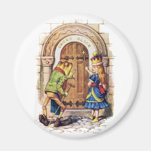 KÖNIGIN ALICE UND DER FROSCH AN DER SCHLOSS-TÜR MAGNET