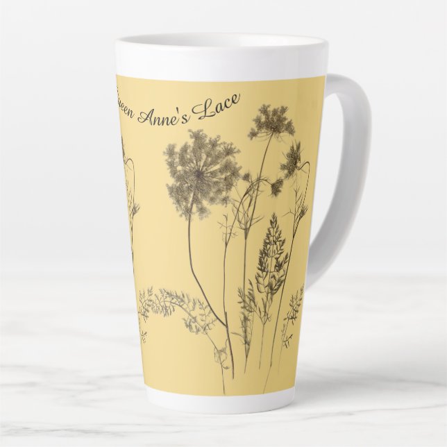 Königin Anne auf einer großen Latte-Tasse Milchtasse (Rechte Ecke)
