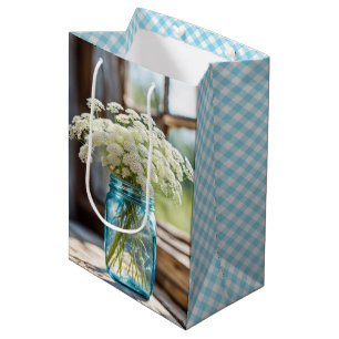Königin Anne in Aqua Mason Jar Mittlere Geschenktüte