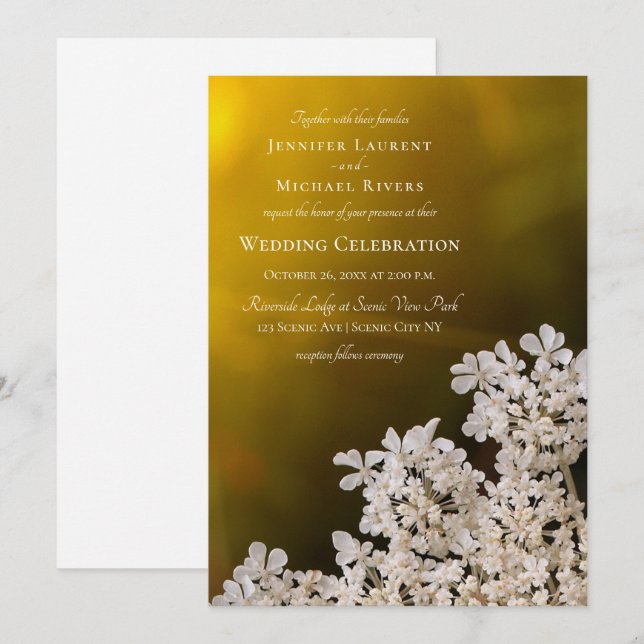 Königin Anne's Hochzeit des ferneren Sonnenlichts Einladung (Vorne/Hinten)