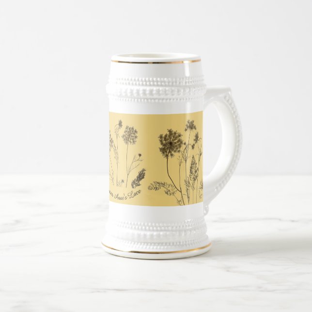 Königin Anne's Lace auf einem Stein Bierglas (VorderseiteRechts)