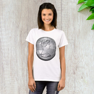 Königin auf der Münze T-Shirt