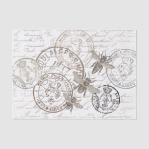 Königin Bee Französisch Postmark Französisch Scrip Seidenpapier