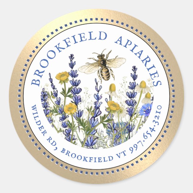 Königin Bee Hütte Garden Runder Aufkleber (Vorderseite)