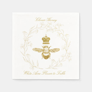 Königin Bee in einem Blumenkreidepapier Napkin Serviette