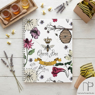 Königin Biene Royal Gold Krone Individuelles Notiz Notizbuch