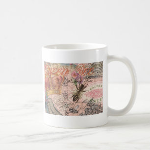 Königin Biene Vintage Schöne Collage Kaffeetasse