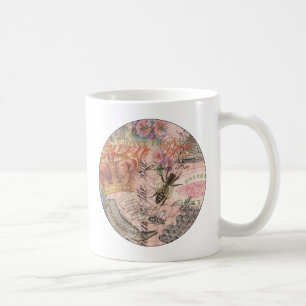 Königin Biene Vintage Schöne Collage Kaffeetasse