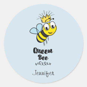 Königin-Bienen-niedliche Hummel-Biene mit der Runder Aufkleber