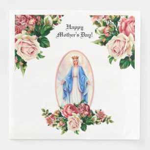 Königin-Dame der Anmut-Jungfrau-Mary-Mutter-Blume Serviette