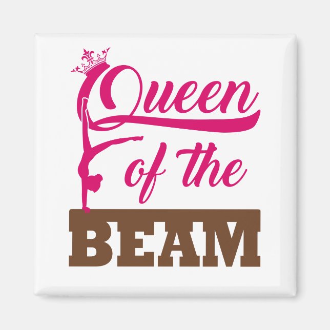 Königin der Beam Gymnastics Girls Magnet (Vorne)
