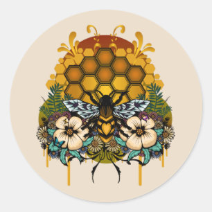 Königin der Bienen Runder Aufkleber