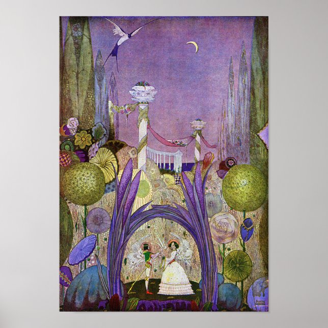 Königin der Blume von Thumbelina Print Poster (Vorne)