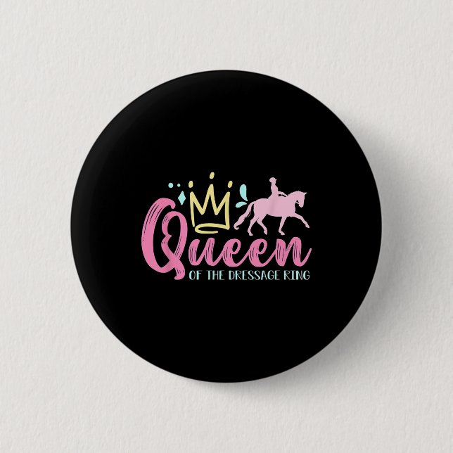 Königin der Dressurring-Liebe Reiten Button (Vorderseite)