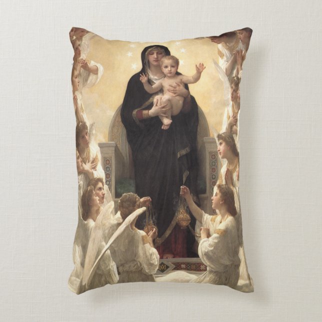 Königin der Engel Regina Angelorum von Bouguereau Dekokissen (Vorderseite(Vertikal))