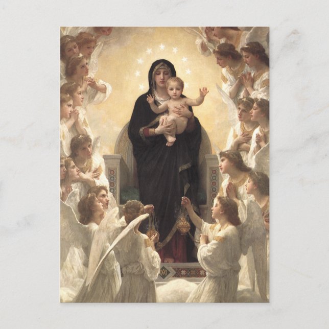 Königin der Engel Regina Angelorum von Bouguereau Postkarte (Vorderseite)