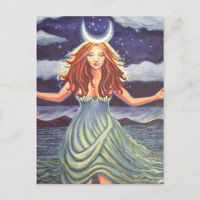 Königin der Gezeiten - Goddess Art Postcard Postkarte (Vorderseite)
