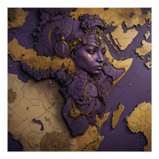 Königin der goldenen Diaspora – Afro-futuristische Poster