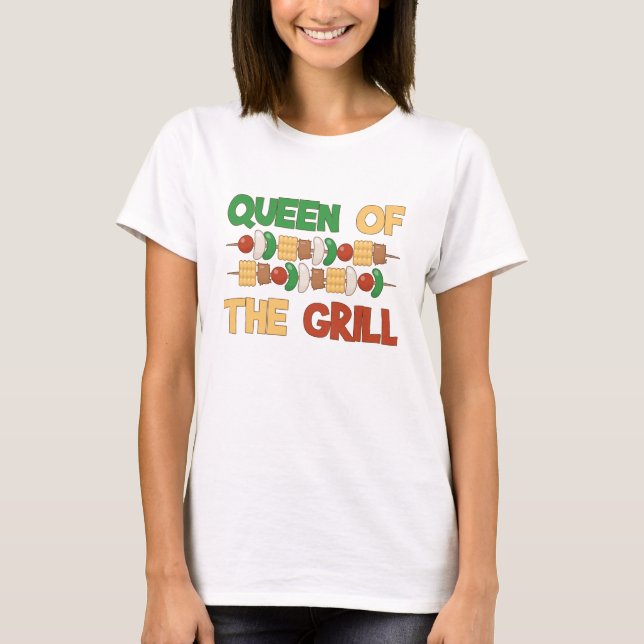 Königin der Grill GRILLEN Aufsteckspindeln T-Shirt (Vorderseite)