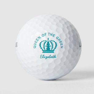 Königin der grünen Aquamarinen Krone Golfball