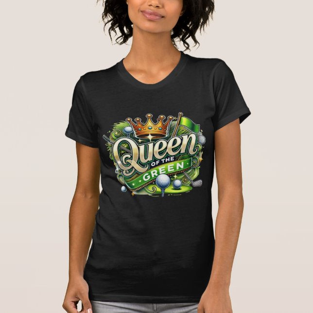 Königin der Grünen - Stilvolle Golffahre T-Shirt (Vorderseite)