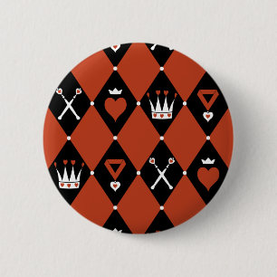 Königin der Herz-königlichen Motive Button