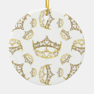 Königin der Herz-Kronen-Tiara-Verzierung Keramikornament