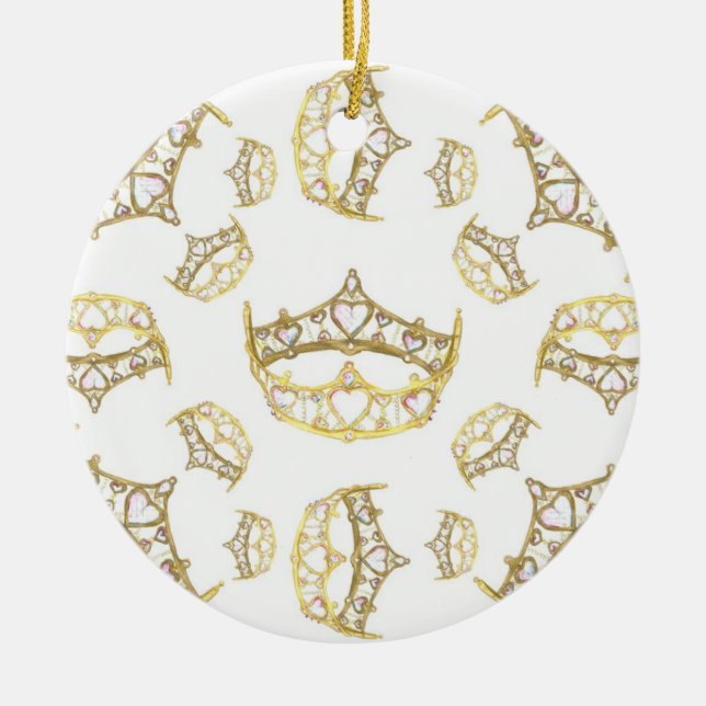 Königin der Herz-Kronen-Tiara-Verzierung Keramikornament (Vorne)