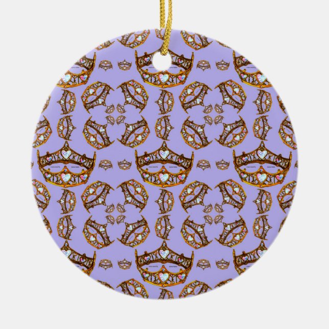 Königin der Herzen Goldkrone Tiaras periwinkle Keramik Ornament (Vorne)